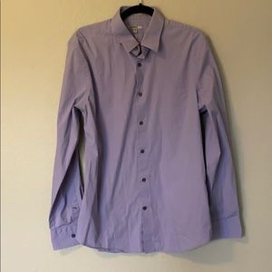 Express 1MX Button Down Dress Shirt - Purple